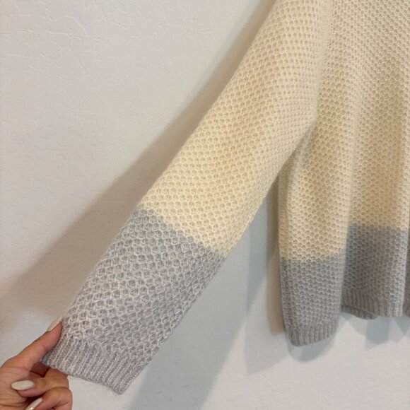 Boden Mohair Blend Open Knit Colorblock Pullover Sweater Winter Preppy Casual 16 - Picture 2 of 6